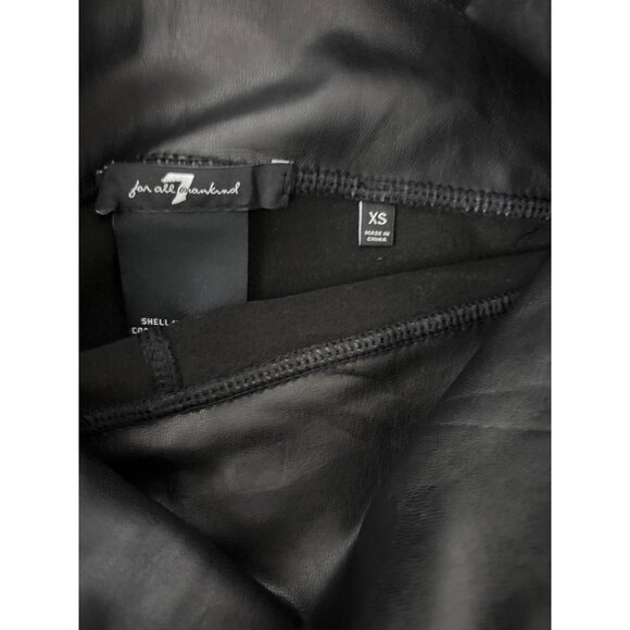 7 For All Mankind Womens Faux Leather Moto Leggings XS Black - Picture 5 of 7